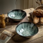 7.5 Inch Ceramic Bowl Vintage Salad Bowl Vegetable Bowl Micro Flaw - Image 3