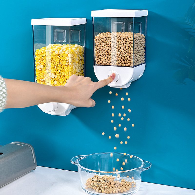 1502078032889.jpg Kitchen Food Storage Easy Press Container Cereal Dispenser Wall Mounted Food Storage Box - Image 1