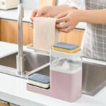 Dishwashing Brush Pot Artifact Pressing Liquid Box Sponge Wipe Combination Kitchen Dishwasher Automatic Liquid Cleaning Brush - Image 5