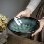7.5 Inch Ceramic Bowl Vintage Salad Bowl Vegetable Bowl Micro Flaw - Image 2