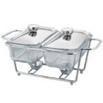 Rectangular Glass Buffet Stove Food Heating Container Hot Pot Alcohol Stove - Image 2