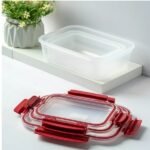 5 Pack Stackable Food Storage Containers Airtight & Leakproof Set Snap Lock Lids - Image 3