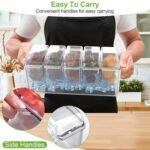 1Set Ice Chilled Condiment Caddy Serving Tray Container Bar Garnish Holder Salad Platter Server Food Storage With 5 Removable Containers 5 Lids 2 Tongs 5 Sporks - Image 8