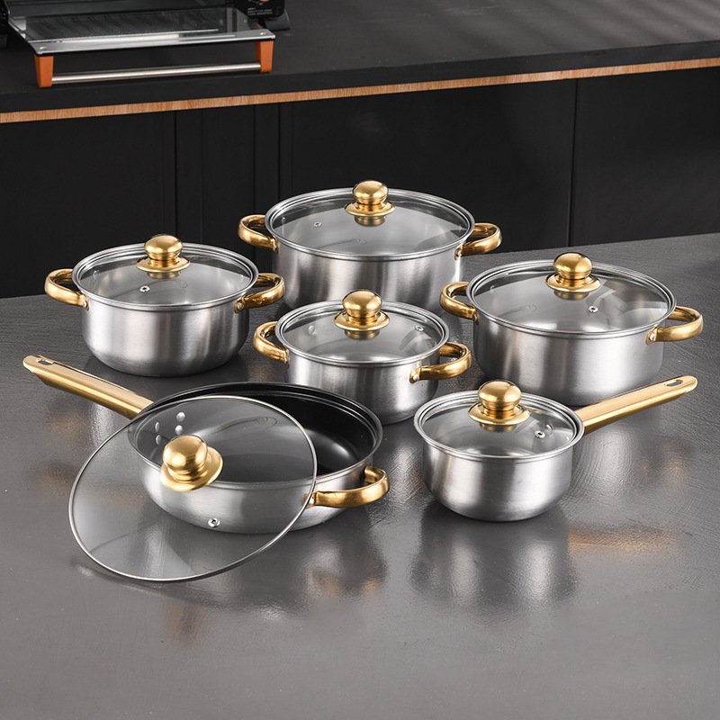 ab5ee5dc-5e2b-4640-ba52-bb7c89c41bb9.jpg Stainless Steel Frying Pan Non-Stick Pan Frypan Set - Image 1